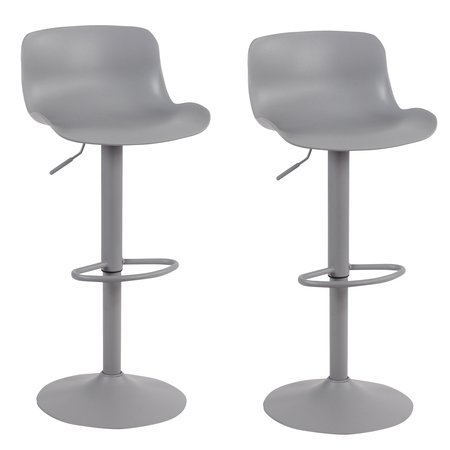 AMERIHOME Adjustable Height Solid Color Monochromatic Bar Stool Set, Gray, PR BS199GSET